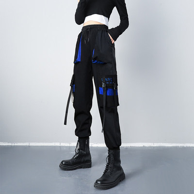 工装裤女春夏黑色学生潮