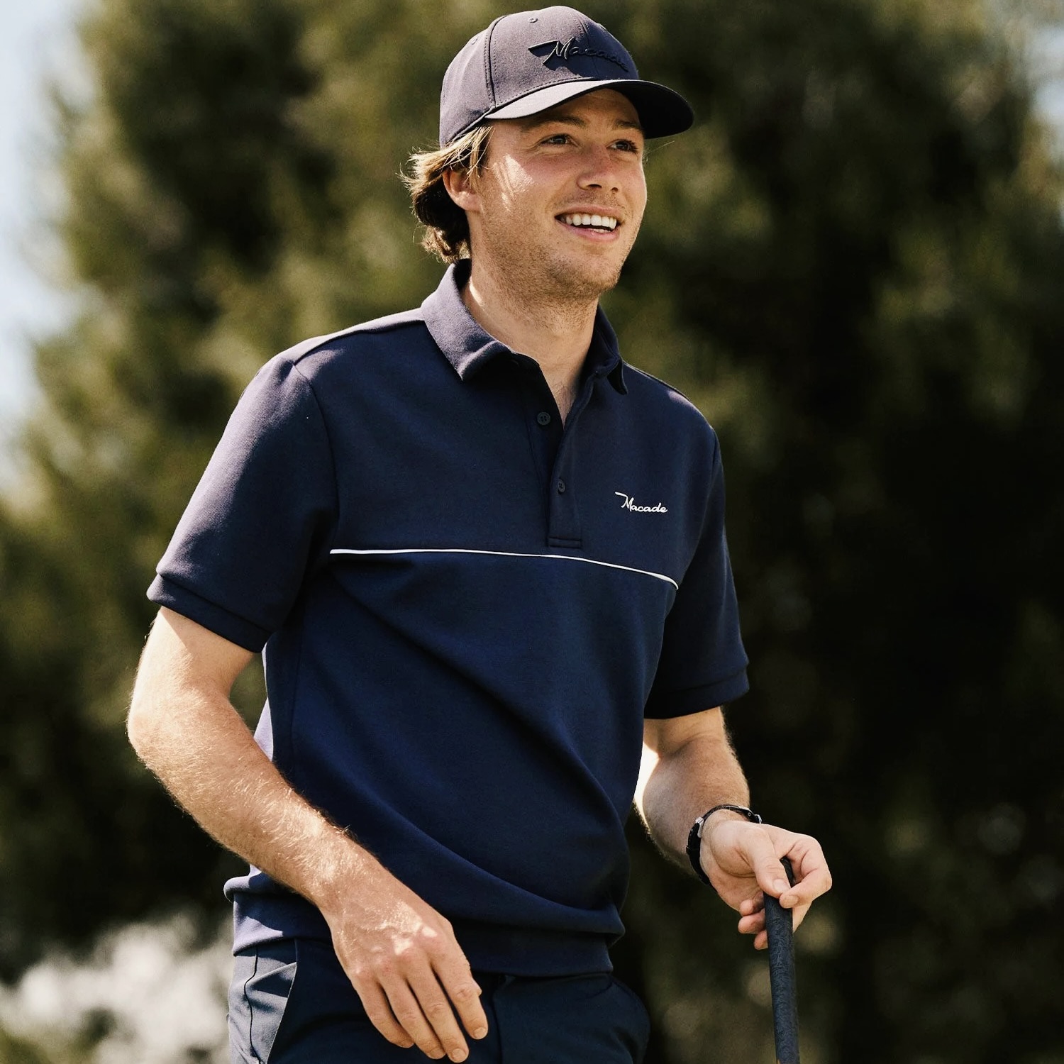 代购Macade高尔夫短袖衫男撞色弹力柔软舒适款Ar Course Shirt