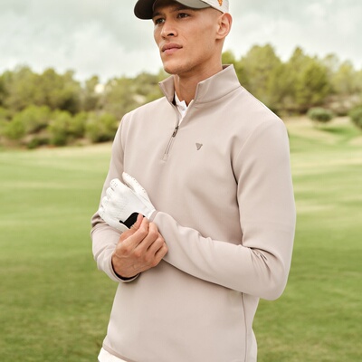 代购Macade Golf Therma Quarter Zip男子舒适高尔夫长袖衫