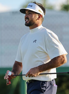 代购Malbon高尔夫短袖衫男柔软透气时尚款Golf Mare Mockneck Tee