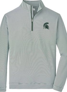 代购Peter Millar高尔夫长袖衫男大学联名款Michgian State Golf