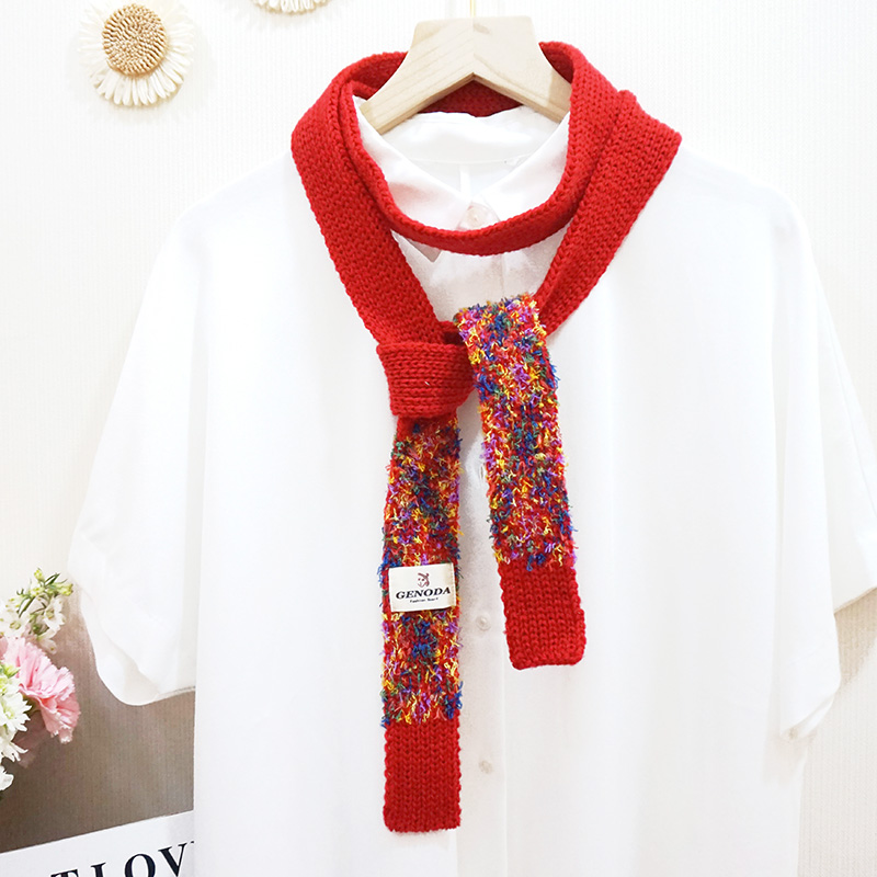 2025新款韩版多巴胺细窄长条围巾