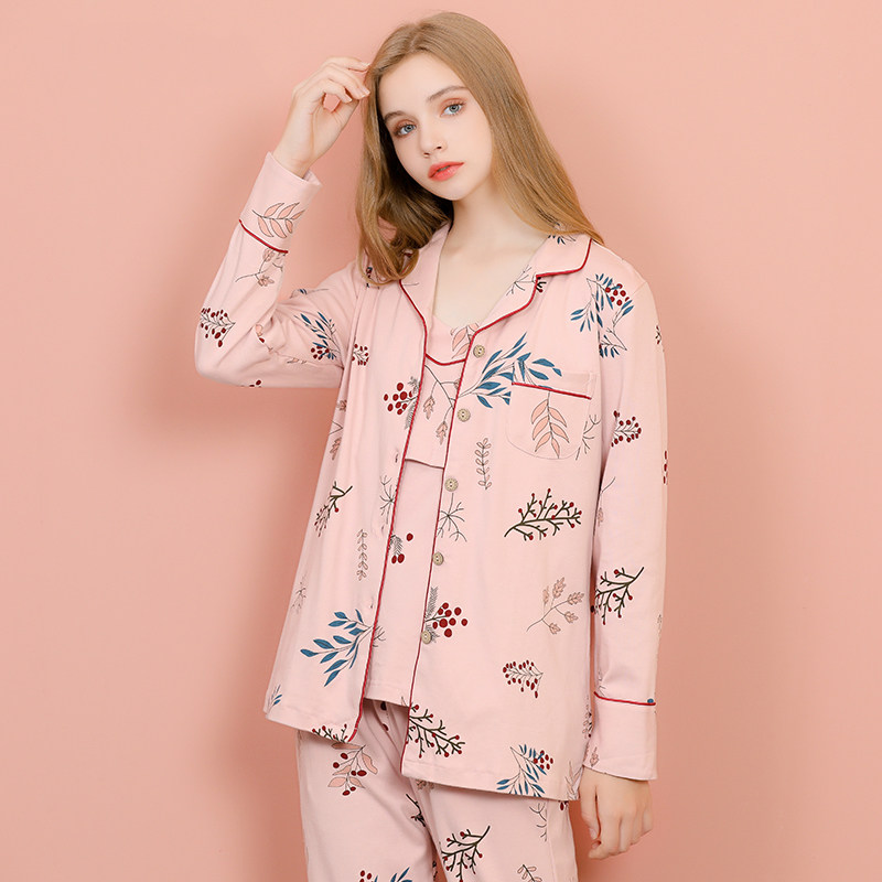 月子服春秋纯棉款产后孕妇睡衣3月份冬季哺乳2三件套春季女家居服