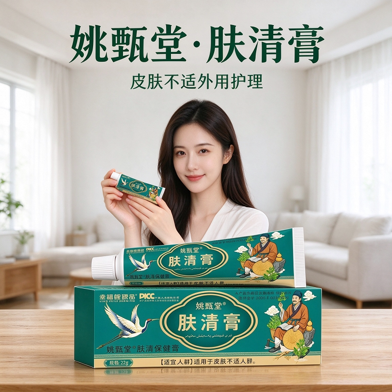 微商正品姚甄堂肤清膏皮肤保健膏