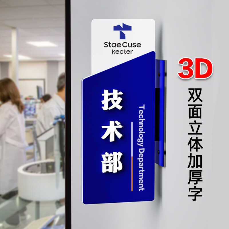 办公室门牌标识牌双面侧挂可更换