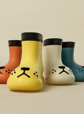 Milo7c-自制 韩国儿童雨鞋防滑防水蓝色黄色卡通宝宝小童中筒水鞋