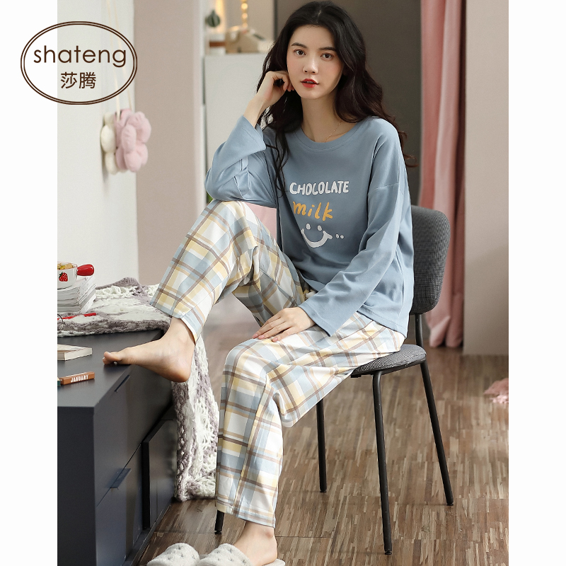 睡衣女士纯棉长袖大码