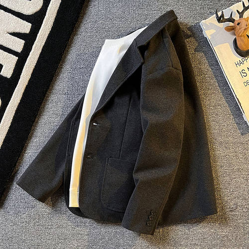 毛呢小西装外套男帅气休闲单西服