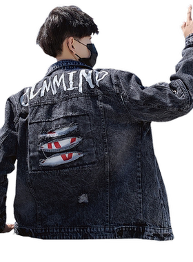 2026春季新款牛仔外套男士韩版潮流修身乞丐破洞衣服帅气夹克男装