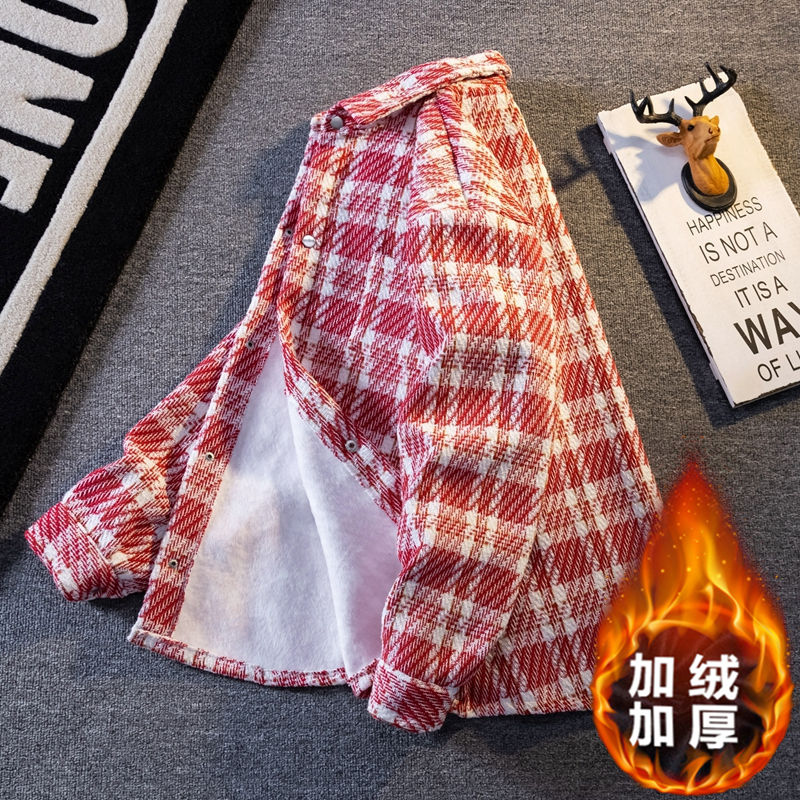 小香风加绒外套男加厚保暖夹克衫