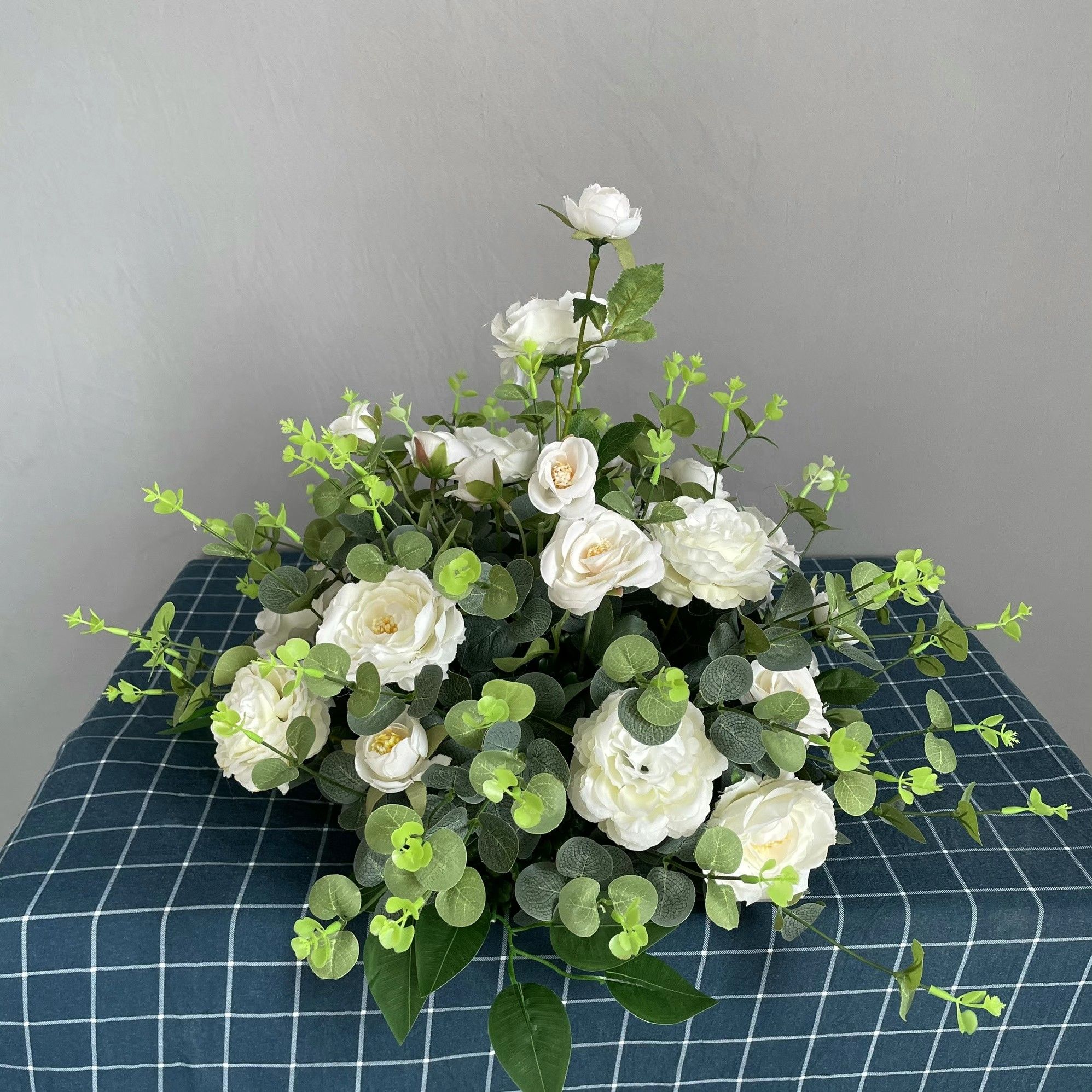 婚庆道具仿真花绢花蓝色系拱门花艺室外草坪婚礼装饰摆设装饰假花