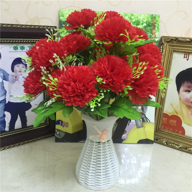 仿真花精品高档绢花【康乃馨】塑料花假花客厅家居装饰品盆景摆设