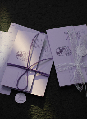 幸子｜椒叔叔紫色系手工信封信纸套装手写信复古浪漫告白情书贺卡