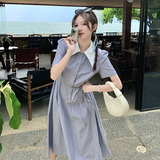 支持退现新款连衣裙条纹100%棉，女装连衣裙，浙宝220A