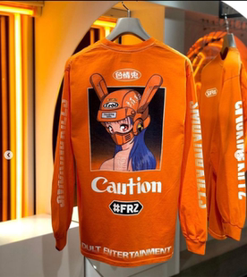 机车头盔女孩 柳YANAGI Biker Girl T恤潮 男女情侣圆领长袖 FR2