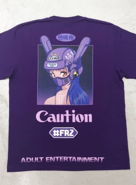 #FR2 撫子NADESHIKO 头盔Biker Girl T-shrit 男女宽松短袖T恤潮