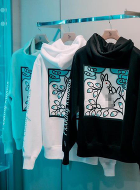 #FR2 月桃GETTO 月桃大白兔 月桃LOGO 男女加绒连帽卫衣帽衫潮