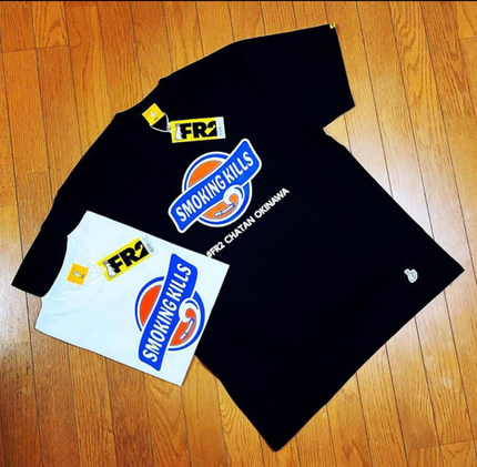 #FR2OKINAWA 冲绳限定款 SMOKINGKILLS 男女圆领宽松短袖T恤潮