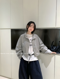 MOCHA DAN2026早秋新款时尚百搭立领短款宽松休闲工装夹克外套女