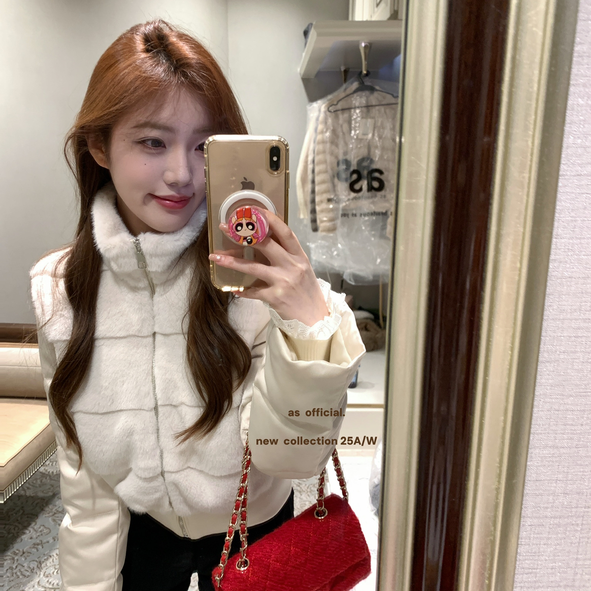 AS OFFICIAL-拼接毛毛外套保暖羽绒服外套(时髦温度两不误～)2593