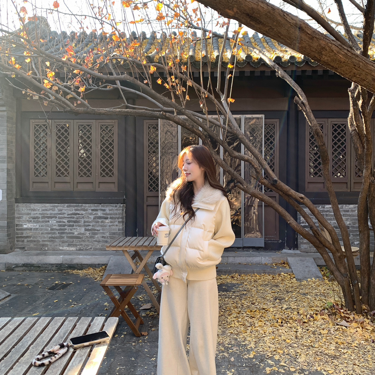 AS OFFICIAL-冬季高腰百搭阔腿微喇加绒垂垂裤休闲裤25960