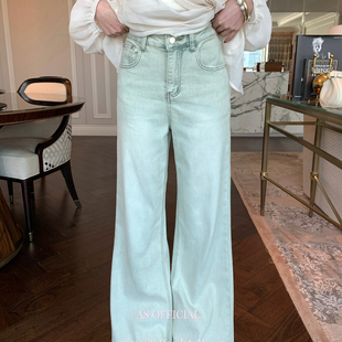 AS OFFICIAL-高腰臀比春日限定色水洗微喇牛仔裤(口碑品)50268