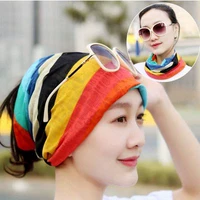 Mặt nạ bib mùa hè cổ áo ngoài trời ma thuật mùa hè turban băng lụa chống nắng gió cổ nam và nữ lụa siêu mỏng - Kerchief / Earflap khăn đa năng chống uv