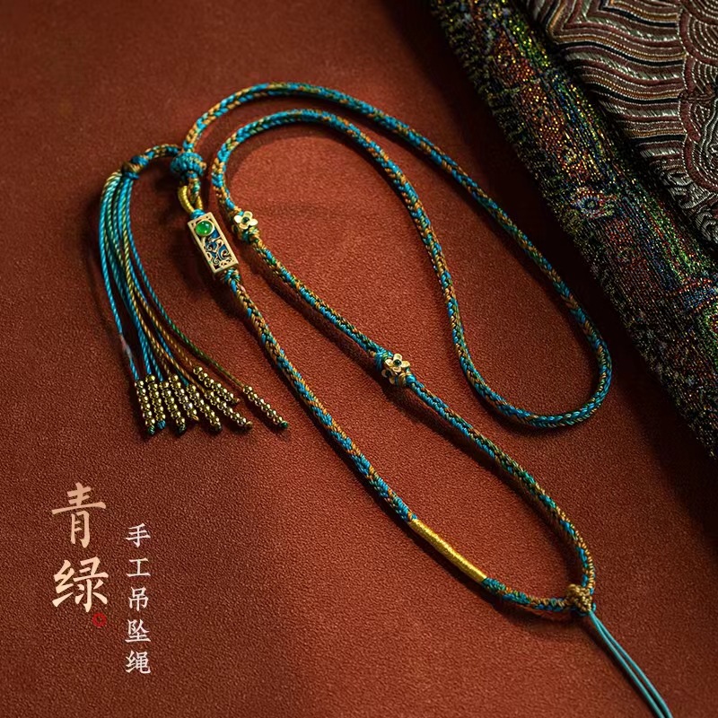 藏式千里江山手工编织绳唐卡挂绳