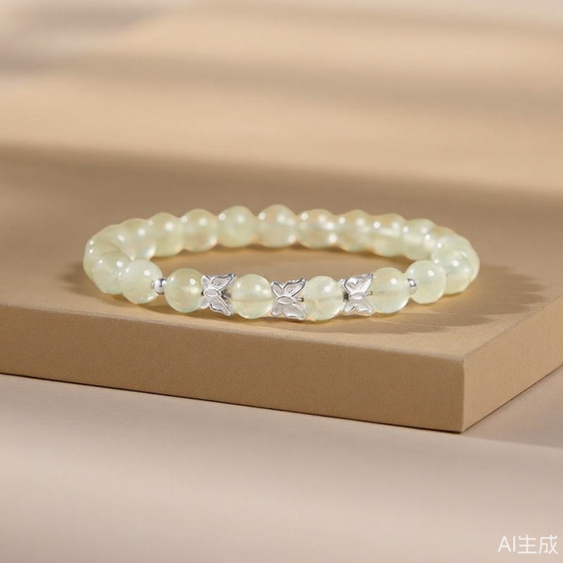 S925纯银国风蝴蝶葡萄石手串送礼