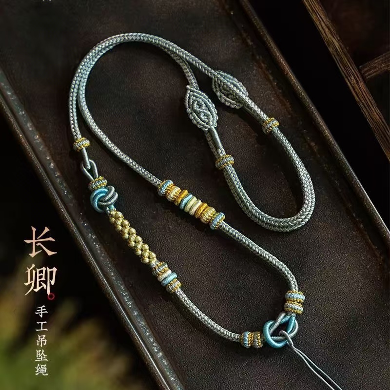 diy全手工高货编织桃花结项链绳