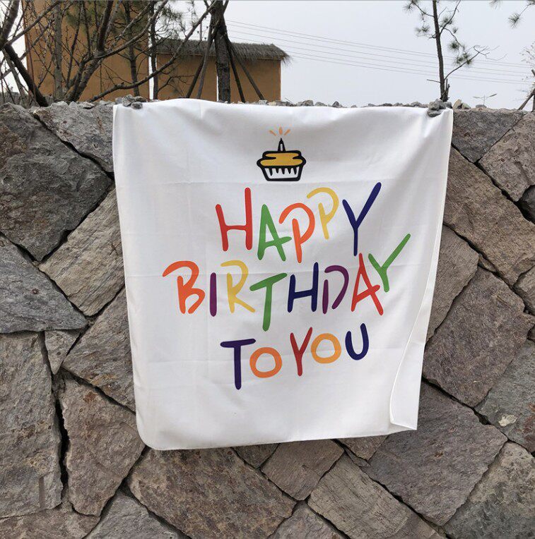 韩国ins宝宝生日背景墙字母挂旗装派对场景布置装饰森系儿童挂布