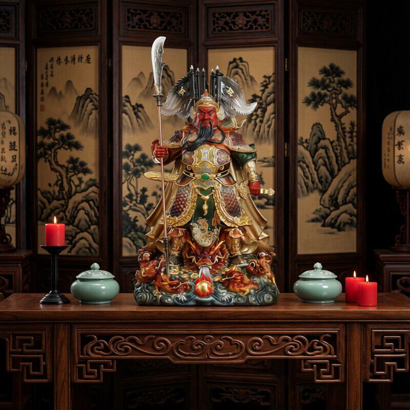 纯铜关公神像客厅供奉武财神关羽关二爷雕像公司店铺开业招财摆件