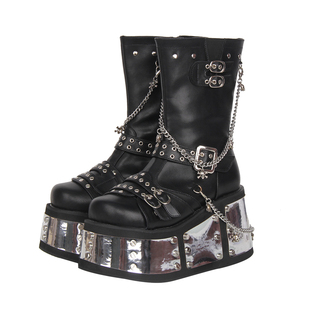 PUNK靴圆头重工松糕底拉链朋克靴M111 Lolita 2025经典 新品