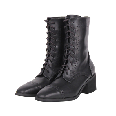 2025年新品朋克PUNK 简约尖头系带松糕底中筒马丁靴M388