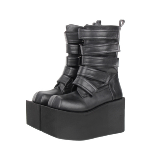 2026 朋克PUNK靴  方头魔术贴皮带松糕厚底中筒靴M522