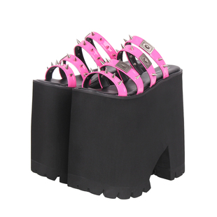 铆钉超高跟松糕拖鞋 露趾朋克 L219 Lolita鞋 2025新品