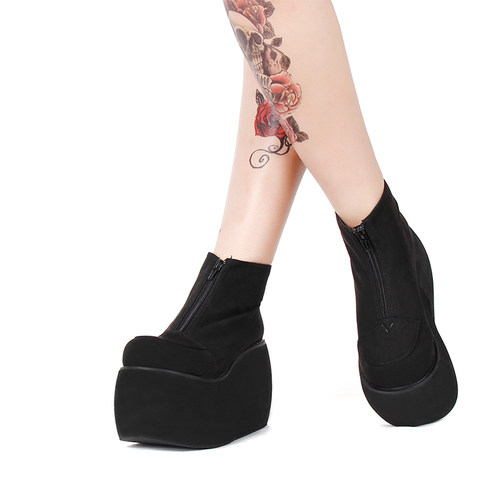 冬季lolita前拉链punk新款松糕靴