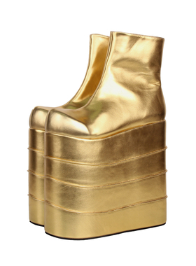 2025新品朋克PUNK靴 定制超高跟22CM圆头松糕底拉链朋克靴9651