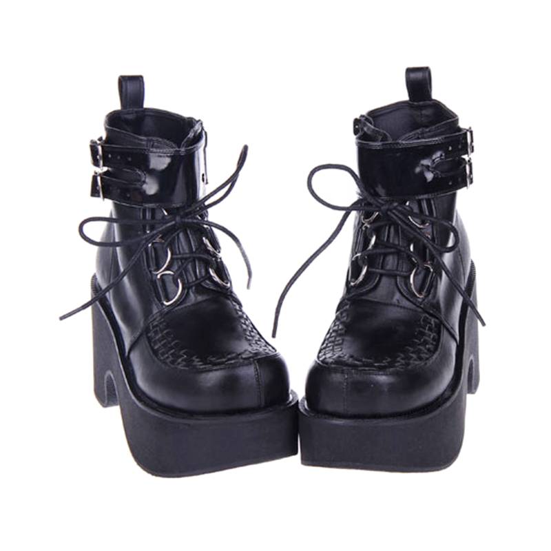 朋克厚底坡跟cos动漫松糕靴
