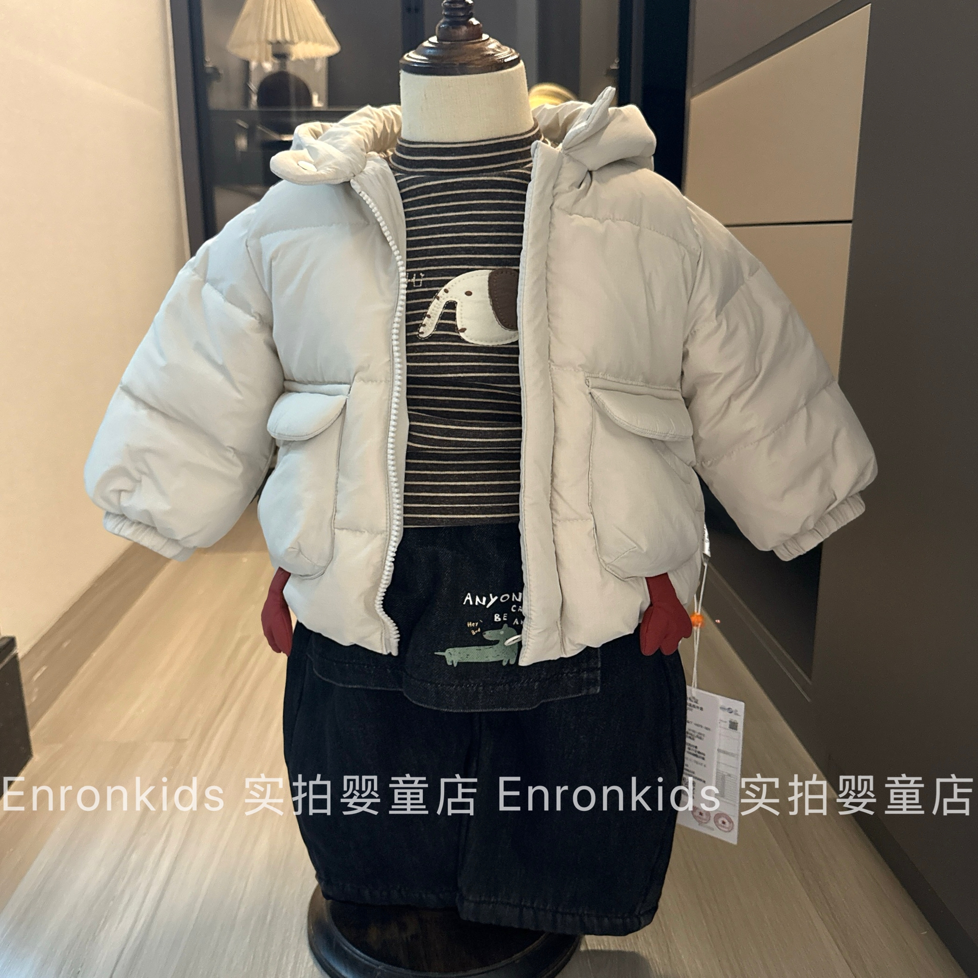 韩版童装宝宝连帽加厚羽绒服外套