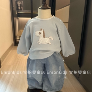 春季可爱宝宝衣服儿童春款百搭上衣牛子休闲裤婴幼童两件套外出服