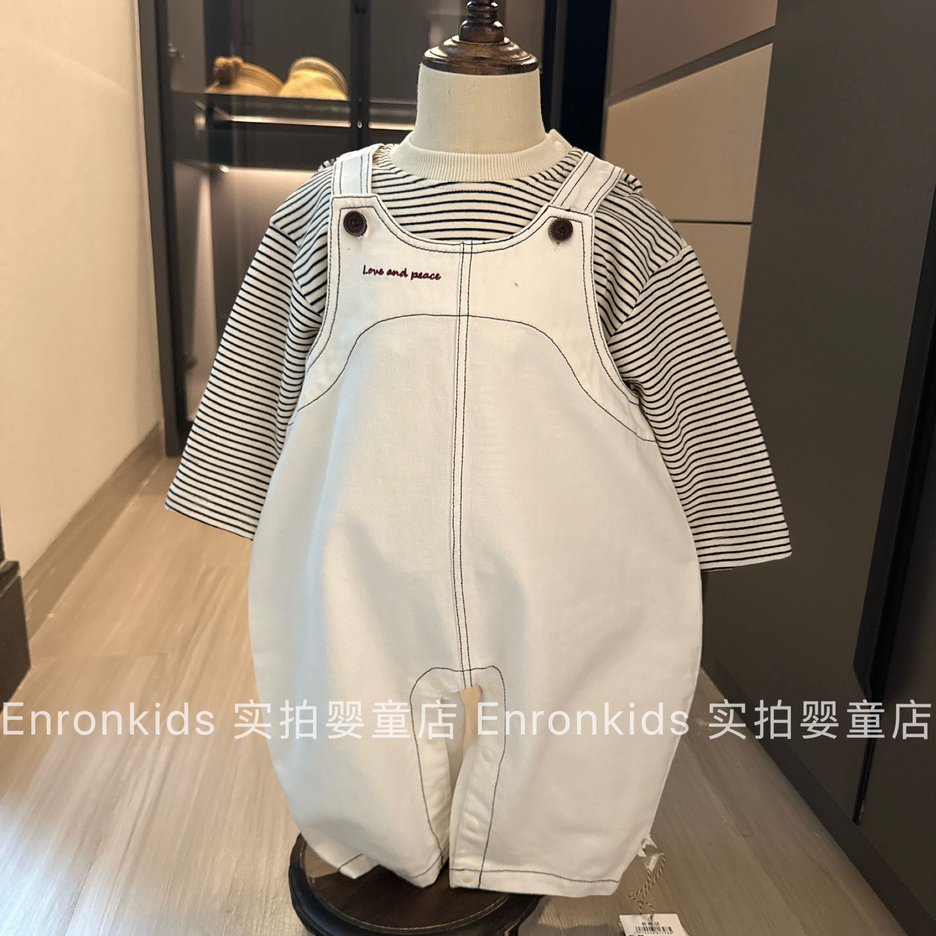 韩国婴童装春秋款背带裤连体套装