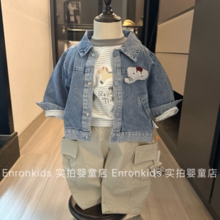男童外套春季韩版2026新款宝宝卡通牛仔上衣儿童春装夹克衫衣服秋