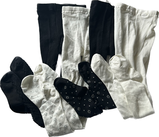 袜打底裤 ism棉质儿童舞蹈跳舞连裤 纯黑纯白提花 日单comme