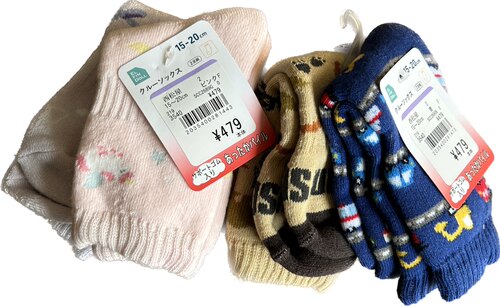 特价最后1双日单西松屋elfindoll儿童毛圈加厚保暖袜3~7岁2双一组