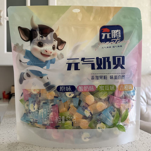 元腾元气奶贝520g牛奶贝干吃奶片