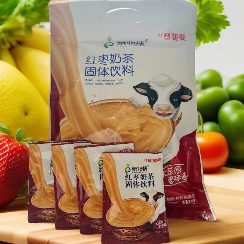 蒙亮红枣奶茶粉300g速溶独立包装图片