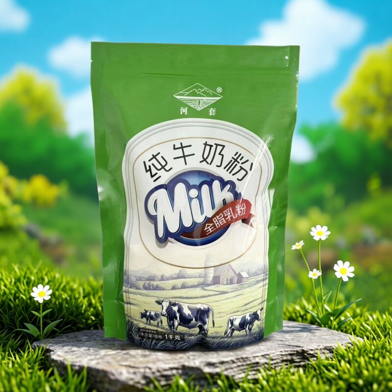 河套纯牛奶粉1000g 全脂乳粉 清真牛奶粉 成人老年人早餐奶 冲饮