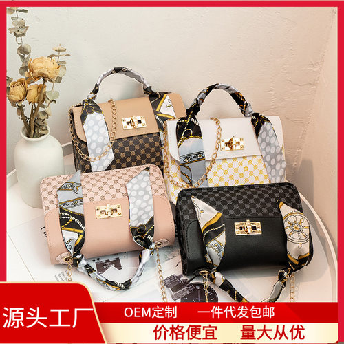 手提包2022包包工厂直销印花小方包丝巾链条包斜挎包bag