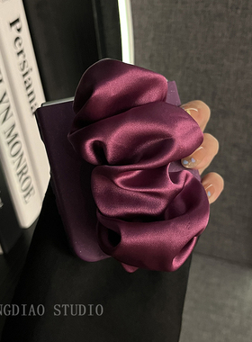 轻调 高级感奢华深紫色闪粉丝巾腕带适用于荣耀MagicVFlip2手机壳新款Magic折叠屏V FLIP防摔肤感翻盖保护套